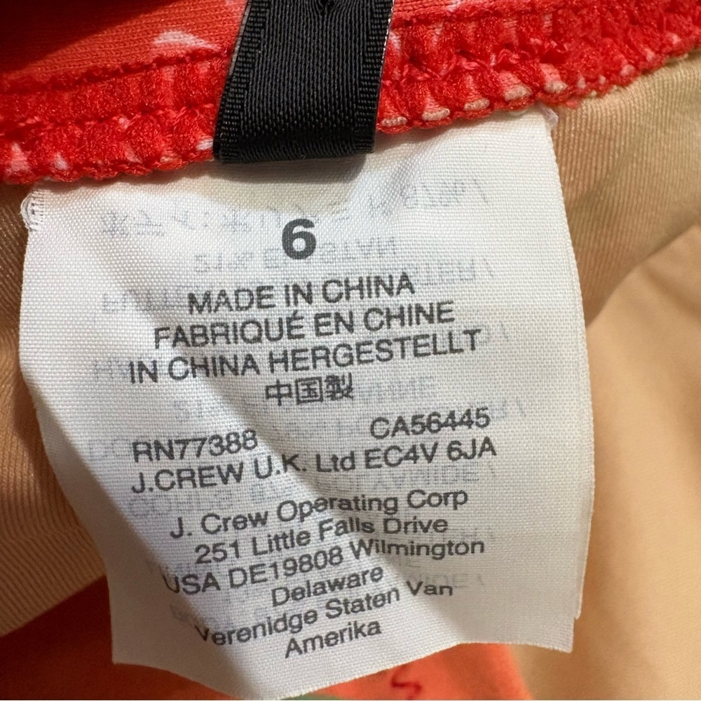 J.Crew Gavotte Floral Ring Halter One Piece Swimsuit Orange Womens Sz 6 Tropical - Picture 8 of 9